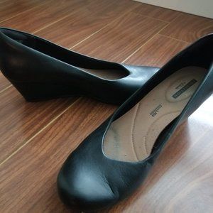 Clarks Collection Black Wedge Shoe